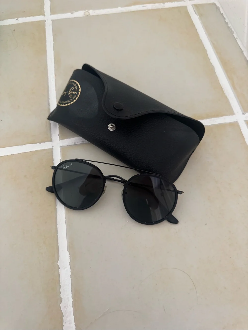 RayBan Round Double Bridge Polarized Sunglasses
